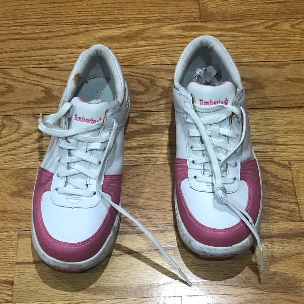Timberland Women's Pink and White Sneakers (Free La Mer Mystery Item & Clothing)